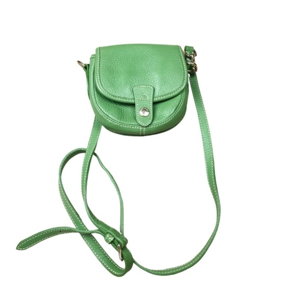 Dooney & Bourke Green Leather Saddle Crossbody Small Flap Snap Closure Bag - Picture 2 of 15